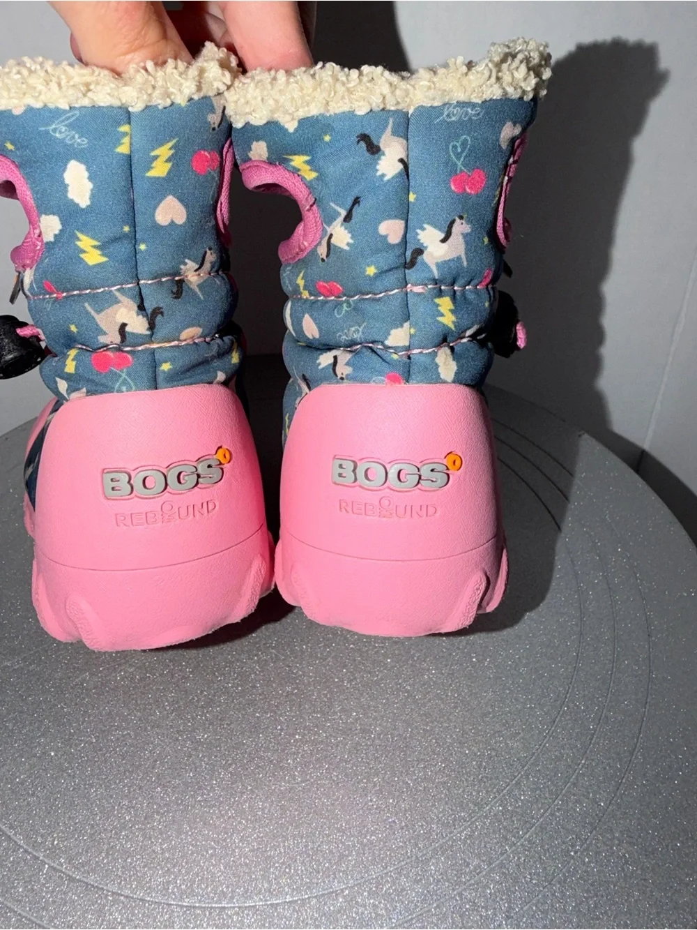 Bogs Rebound  Pegasus Hearts Boots Cozy Lined Boots Sz Infant 6